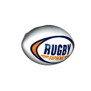 레고 부품 럭비 공 흰색 White Sports Football / Rugby Ball with Dark Blue and Orange &#039;RUGBY SUPREME&#039; Pattern